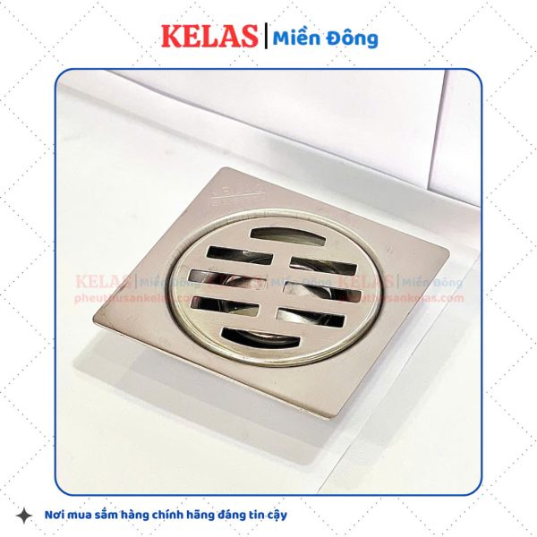 Phễu Thu Sàn Inox 304 KELAS 100x100 D60 - Ảnh 2