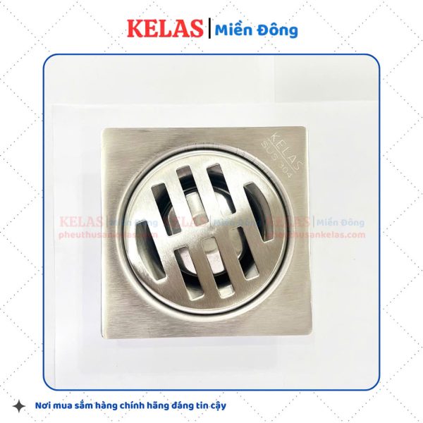 Phễu Thu Sàn Inox 304 KELAS 100x100 D60