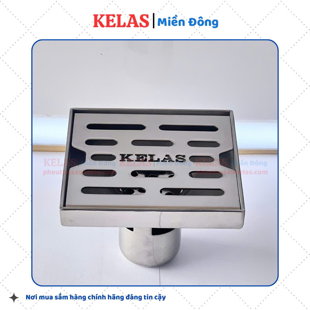 Phễu Thu Sàn Inox 304 KELAS 100×100 D60CM - Ảnh 4