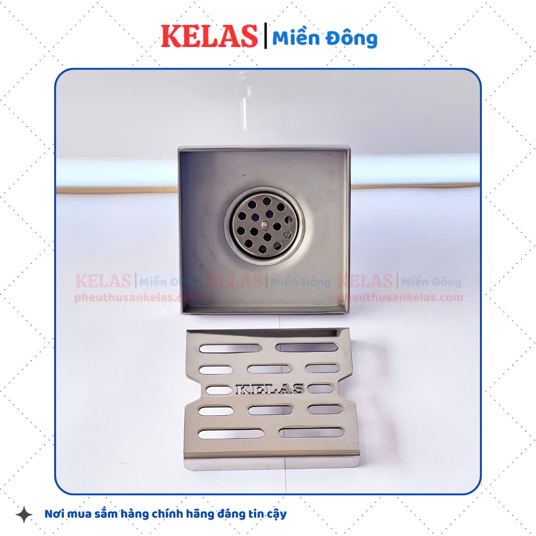 Phễu Thu Sàn Inox 304 KELAS 100×100 D60CM - Ảnh 6