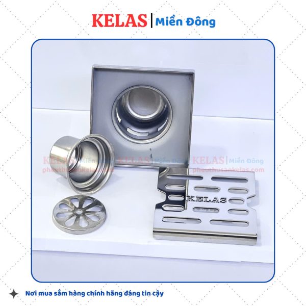 Phễu Thu Sàn Inox 304 KELAS 100×100 D76/90CM - Ảnh 6