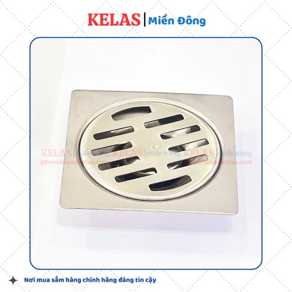 Phễu Thu Sàn Inox 304 KELAS 120×120 D60 - Ảnh 2