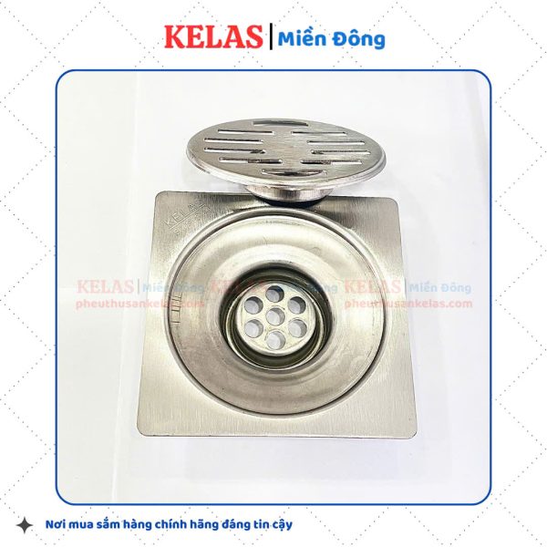 Phễu Thu Sàn Inox 304 KELAS 120×120 D60 - Ảnh 3