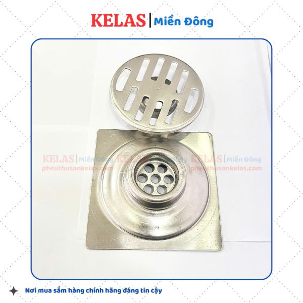 Phễu Thu Sàn Inox 304 KELAS 120×120 D60 - Ảnh 4