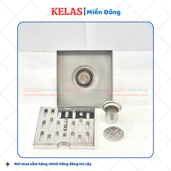 Phễu Thu Sàn Inox 304 KELAS 120×120 D60CM - Ảnh 5