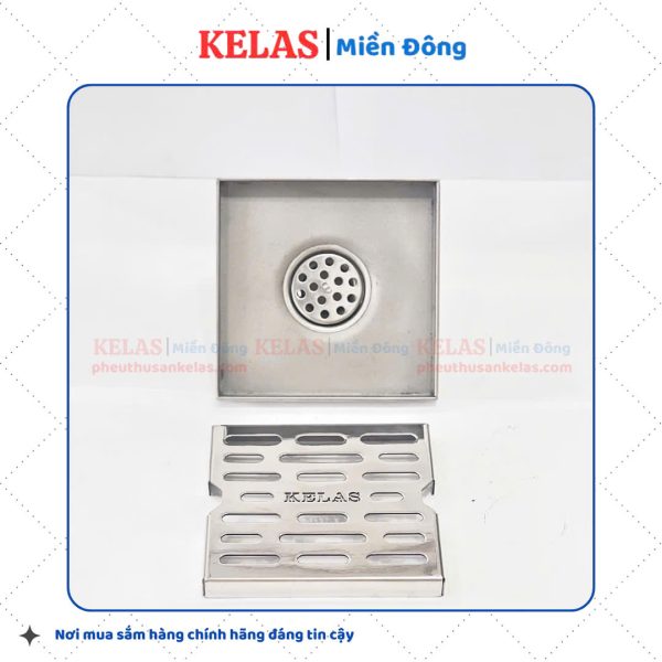 Phễu Thu Sàn Inox 304 KELAS 120×120 D60CM - Ảnh 6