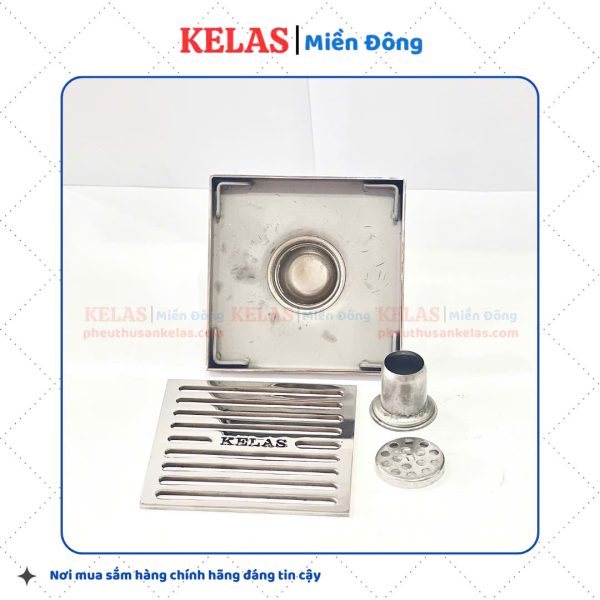 Phễu Thu Sàn Inox 304 KELAS 120x120 D60S - Ảnh 5