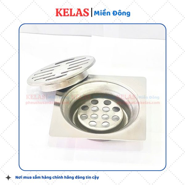 Phễu Thu Sàn Inox 304 KELAS 120×120 D90 - Ảnh 3