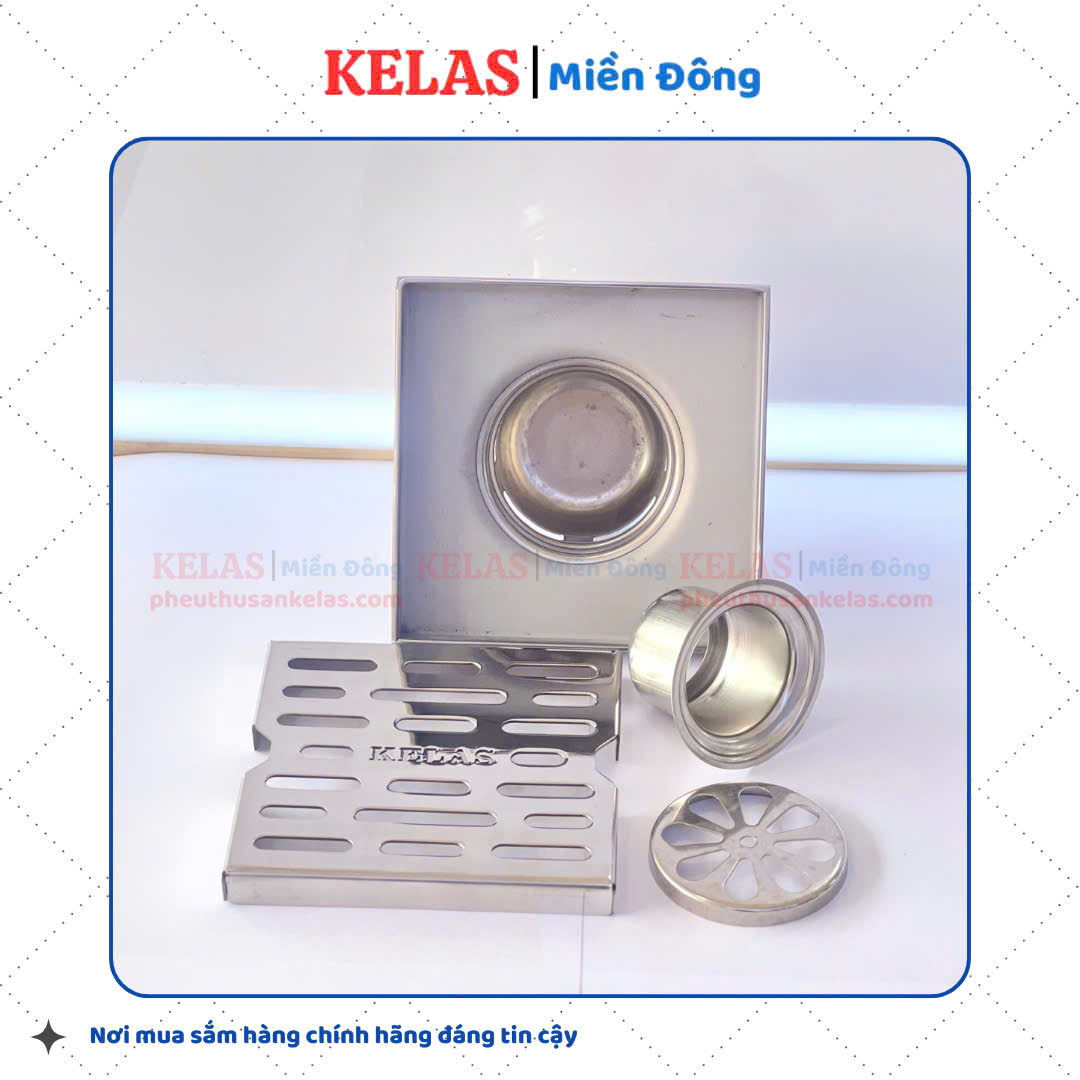 Phễu Thu Sàn Inox 304 KELAS 120×120 D90CM - Ảnh 5