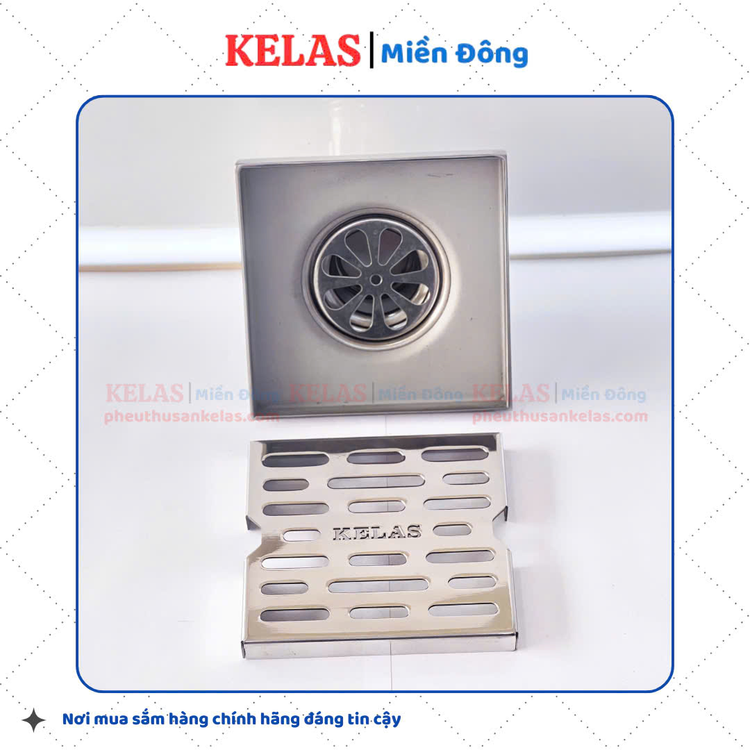 Phễu Thu Sàn Inox 304 KELAS 120×120 D90CM - Ảnh 6