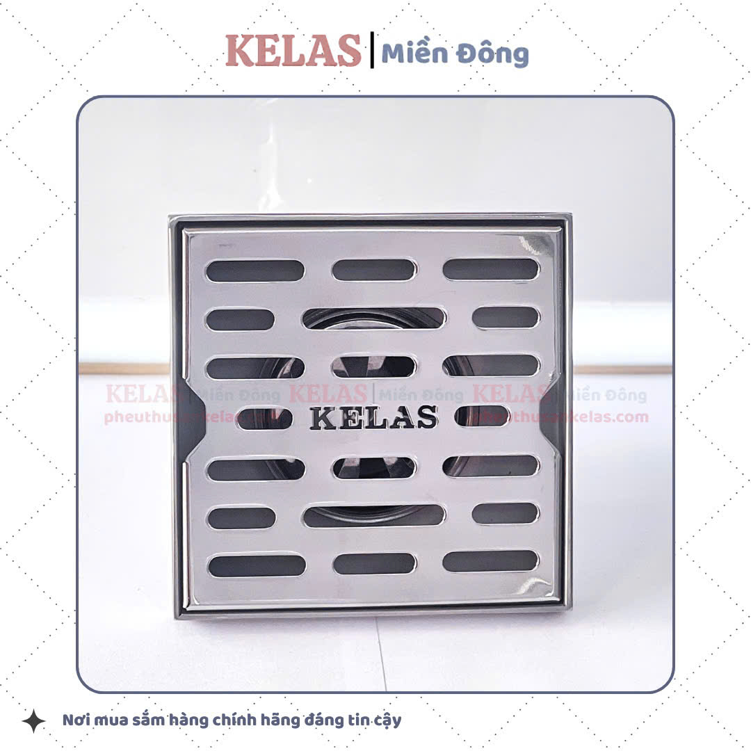 Phễu Thu Sàn Inox 304 KELAS 120×120 D90CM