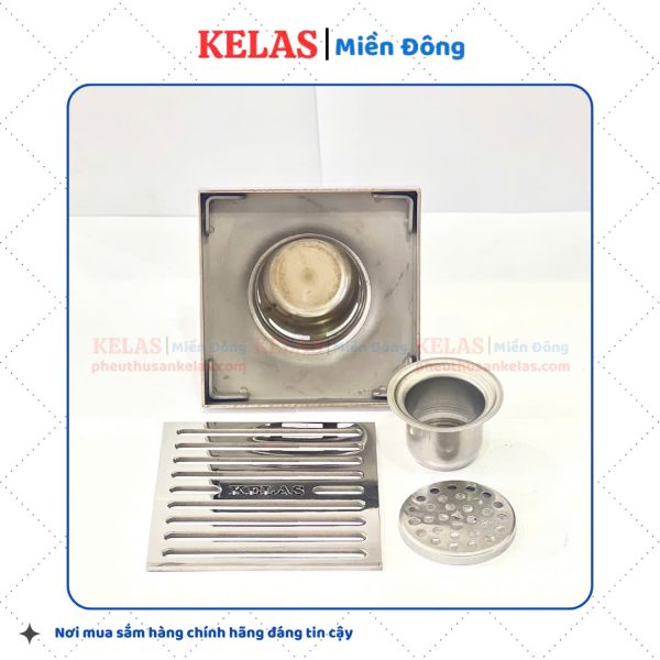 Phễu Thu Sàn Inox 304 KELAS 120×120 D90S - Ảnh 5
