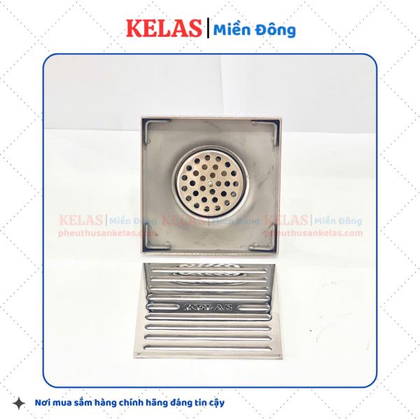 Phễu Thu Sàn Inox 304 KELAS 120×120 D90S - Ảnh 6