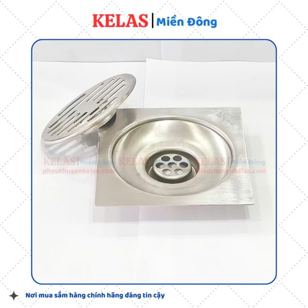 Phễu Thu Sàn Inox 304 KELAS 150×150 D60 - Ảnh 3