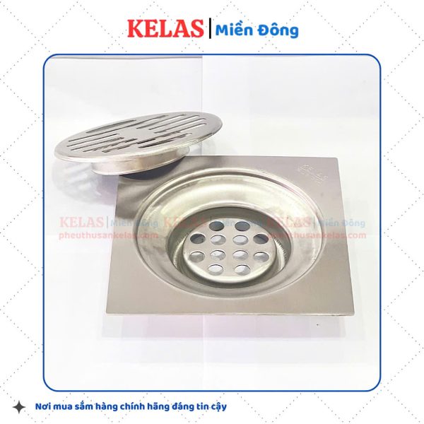 Phễu Thu Sàn Inox 304 KELAS 150×150 D90 - Ảnh 3
