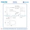 Bản vẽ chi tiết bồn cầu 1 khối Viglacera V199