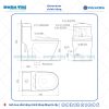 Bản vẽ chi tiết Bồn cầu 1 khối Viglacera V35M men Nano liền khối