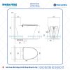 Bản vẽ chi tiết bồn cầu 1 khối Viglacera V829 xả Rimless đáy kín men Nano