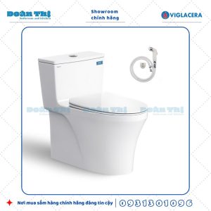 Bồn cầu 1 khối Viglacera Platinum HL2 men Nano liền khối và vòi xịt VG826