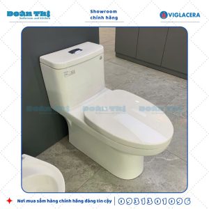 Bồn cầu 1 khối Viglacera MK2 thân vuông liền khối men Nano