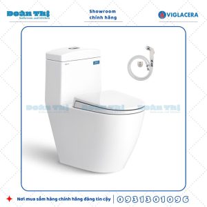 Bồn cầu 1 khối Viglacera V199 men Nano Titan