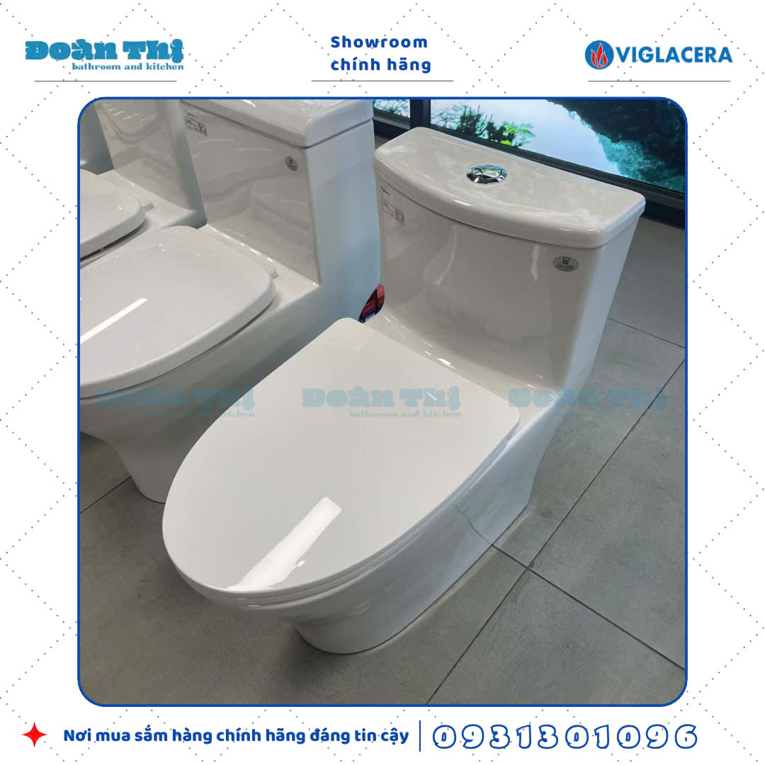 Bồn cầu 1 khối Viglacera V36 men sứ trắng