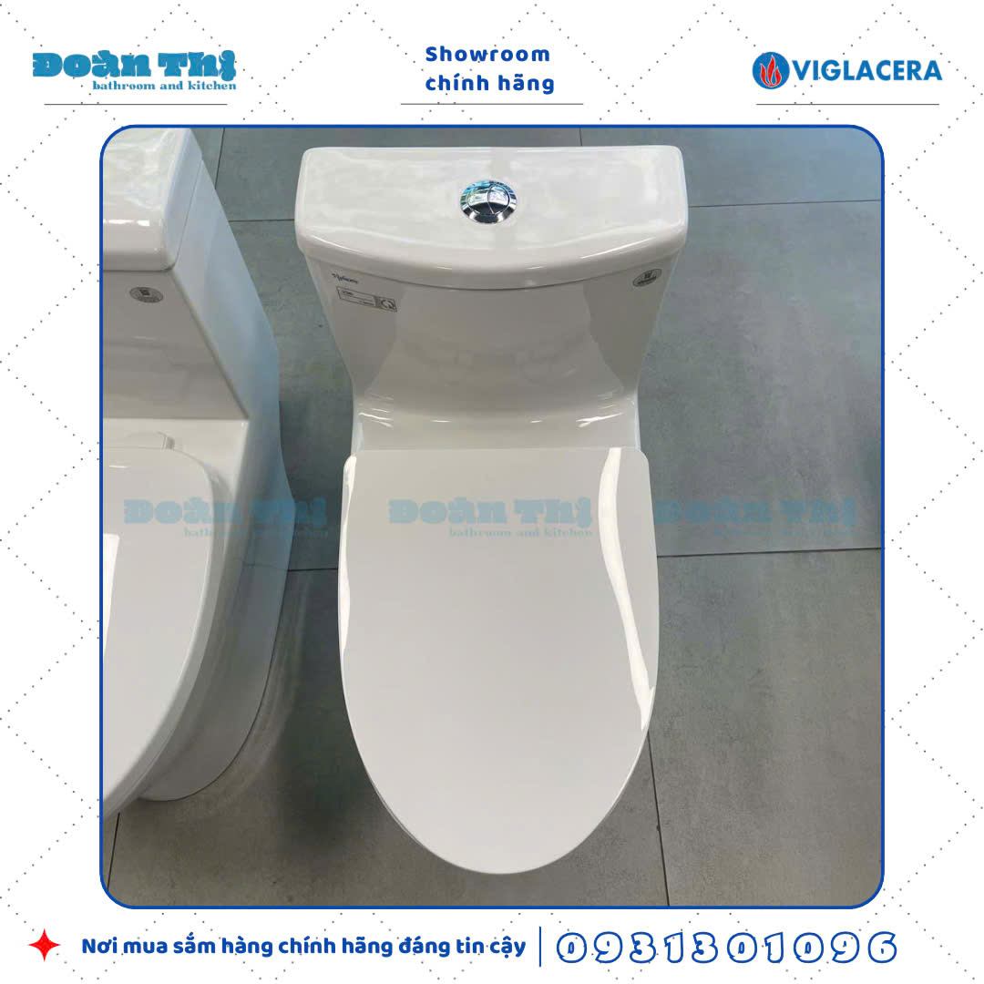 Bồn cầu 1 khối Viglacera V36 men sứ trắng