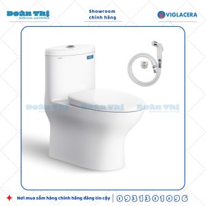 Bồn cầu 1 khối Viglacera V37M liền khối men Nano