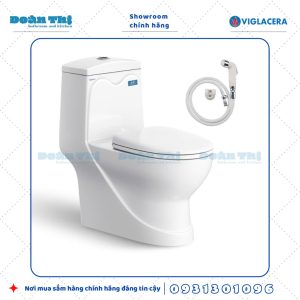 Bồn cầu 1 khối Viglacera V38M liền khối men Nano