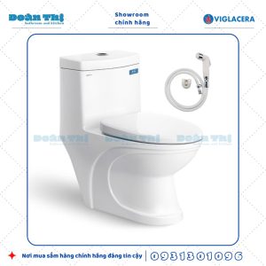 Bồn cầu 1 khối Viglacera V39M men Nano liền khối
