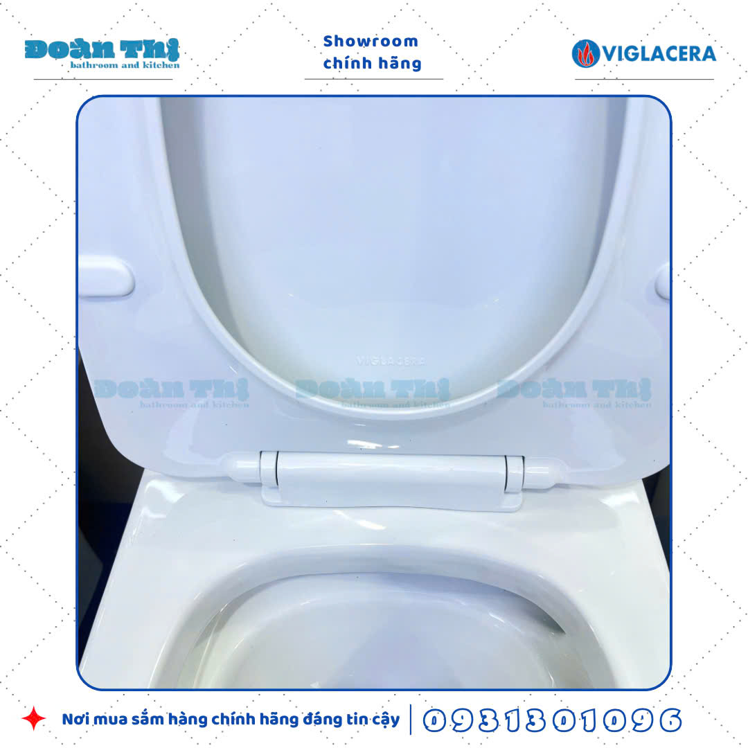 Bồn cầu 1 khối Viglacera V45M men Nano liền khối