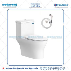 Bồn cầu 1 khối Viglacera V45M men Nano liền khối