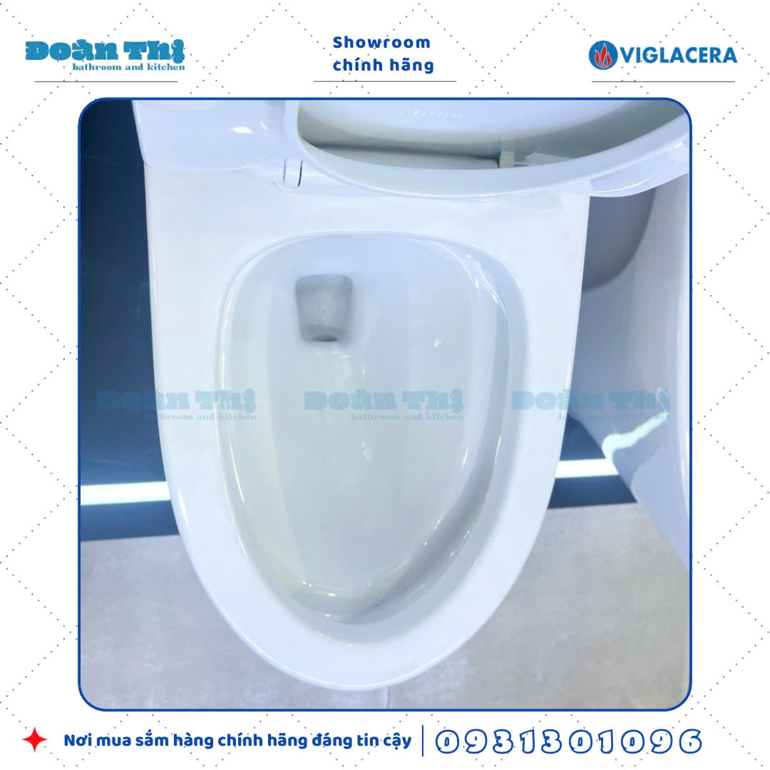 Bồn cầu 1 khối Viglacera V45M men Nano liền khối