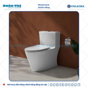 Bồn cầu 1 khối Viglacera V62 men Nano và vòi xịt VG826