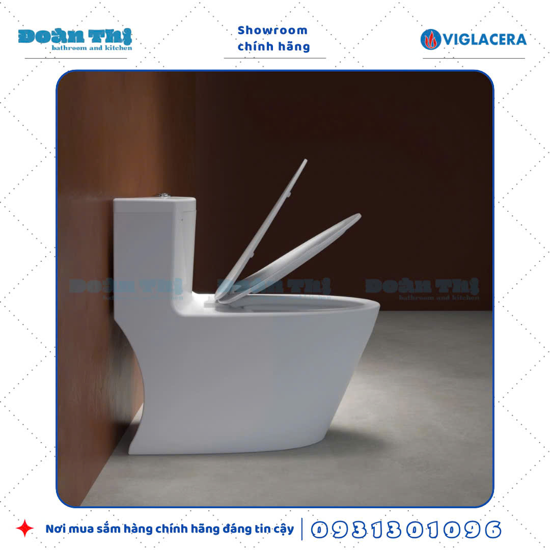 Bồn cầu 1 khối Viglacera V62 men Nano và vòi xịt VG826