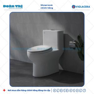 Bồn cầu 1 khối Viglacera V64 men Nano liền khối và vòi xịt VG826