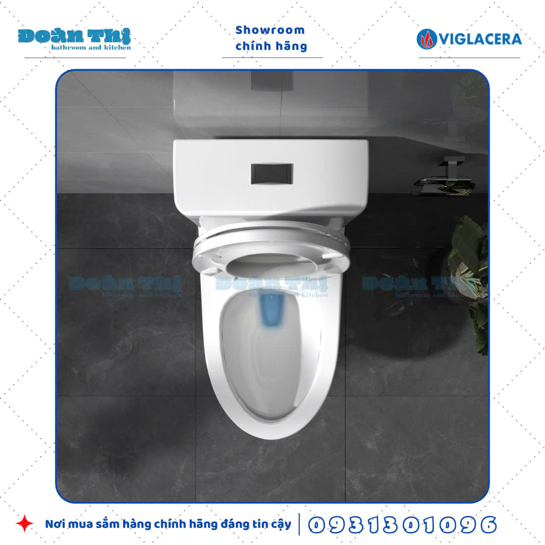 Bồn cầu 1 khối Viglacera V64 men Nano liền khối và vòi xịt VG826