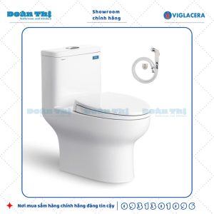 Bồn cầu 1 khối Viglacera V64 men Nano liền khối và vòi xịt VG826