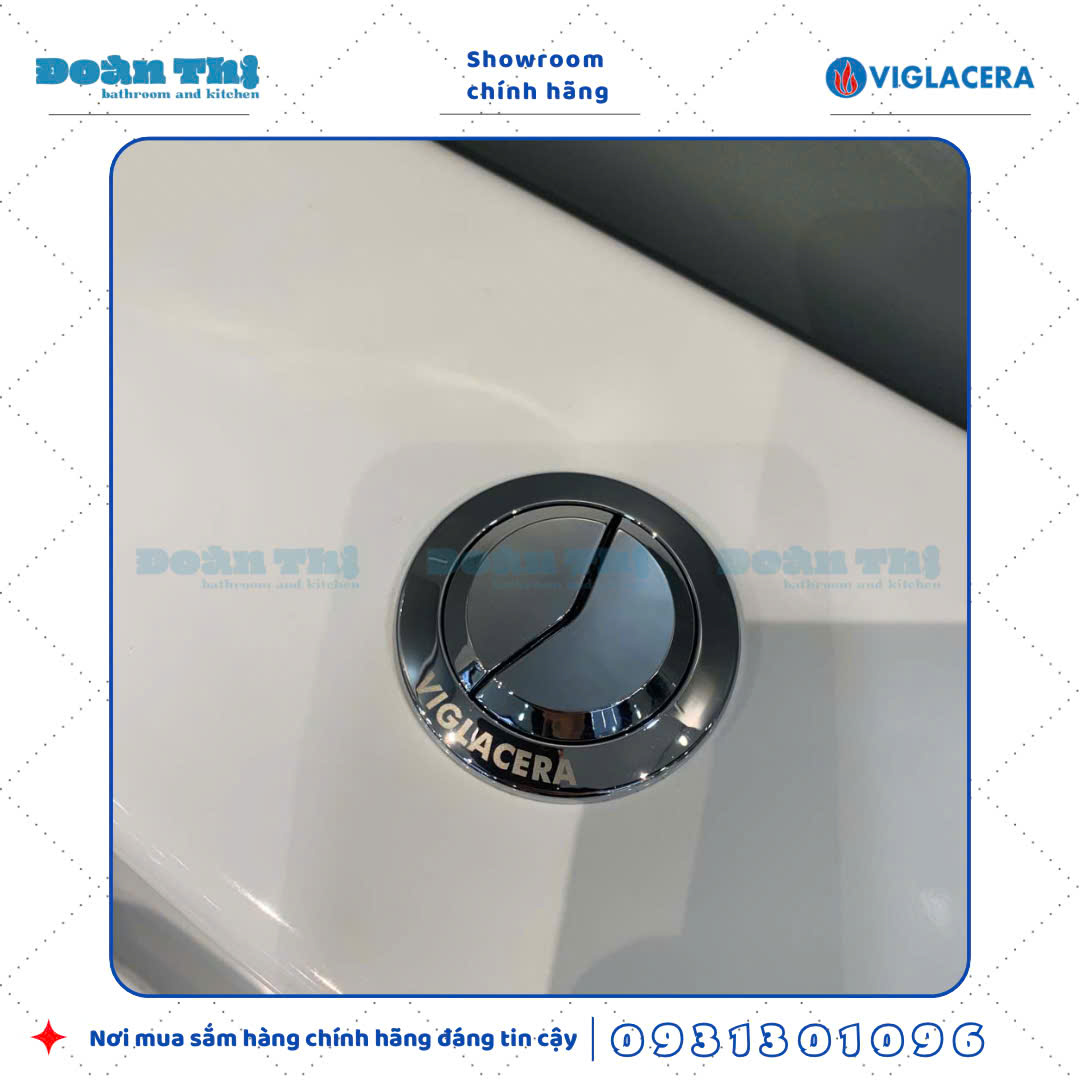 Bồn cầu 1 khối Viglacera V68 men Nano liền khối và vòi xịt VG826