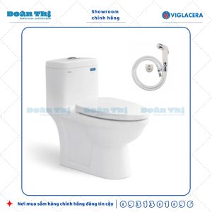 Bồn cầu 1 khối Viglacera V825 men Nano liền khối
