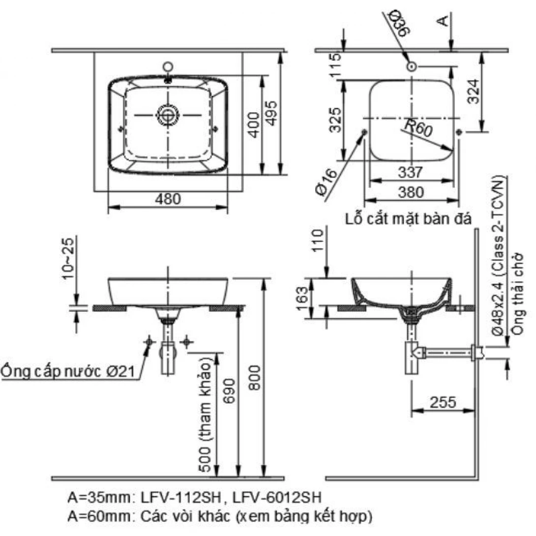 Lavabo Đặt Bàn INAX AL-369V - Ảnh 3