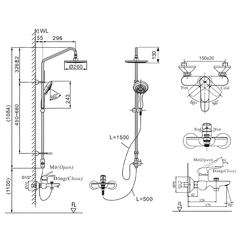 Sen Tắm Cây Nóng Lạnh INAX BFV-1405S - Ảnh 6