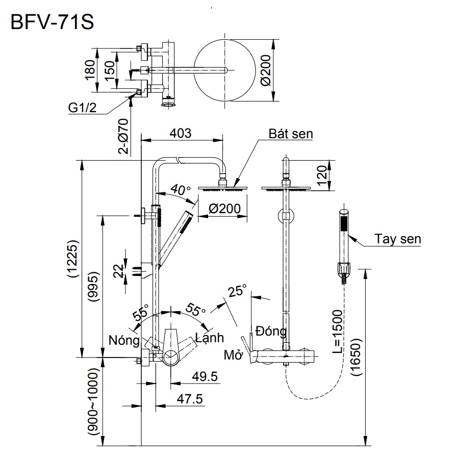 Sen Tắm Cây Nóng Lạnh INAX BFV-70S - Ảnh 6