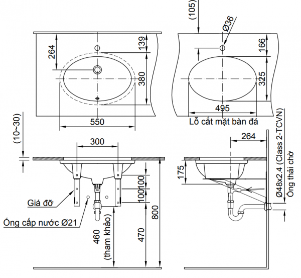 Lavabo Âm Bàn INAX L-2216V - Ảnh 4