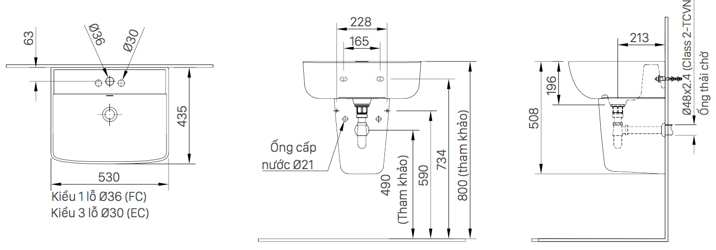 Lavabo Treo Tường INAX L-312V - Ảnh 2