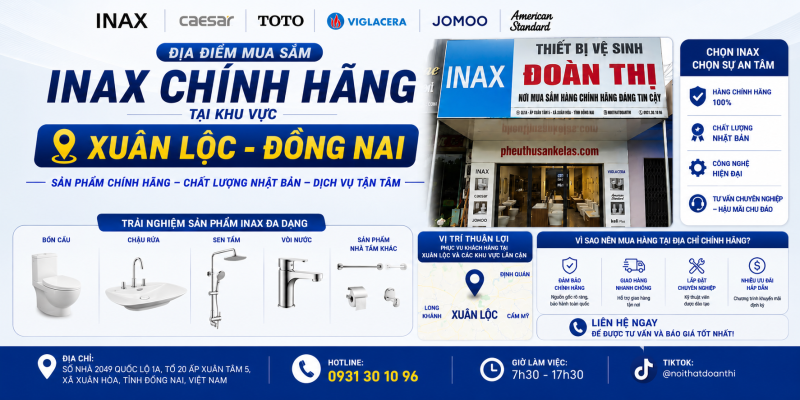 Thiết bị vệ sinh INAX chính hãng tại Xuân Lộc Đồng Nai