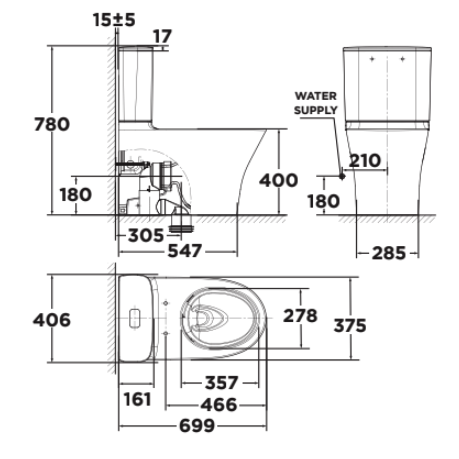 Bồn Cầu 2 Khối American Standard 2622-WT - Ảnh 6