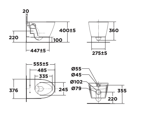 Bồn Cầu Treo Tường American Standard VF-3119 - Ảnh 8