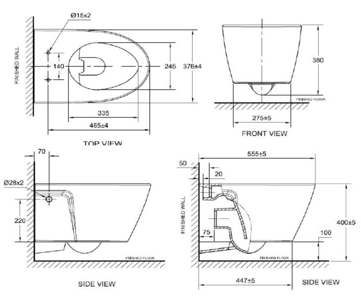 Bồn Cầu Treo Tường American Standard VF-3119E - Ảnh 2