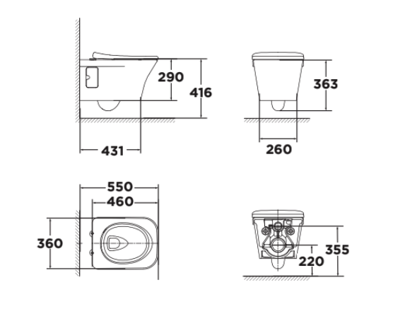 Bồn Cầu Treo Tường American Standard WP-2131 - Ảnh 3